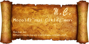 Mozolányi Ciklámen névjegykártya